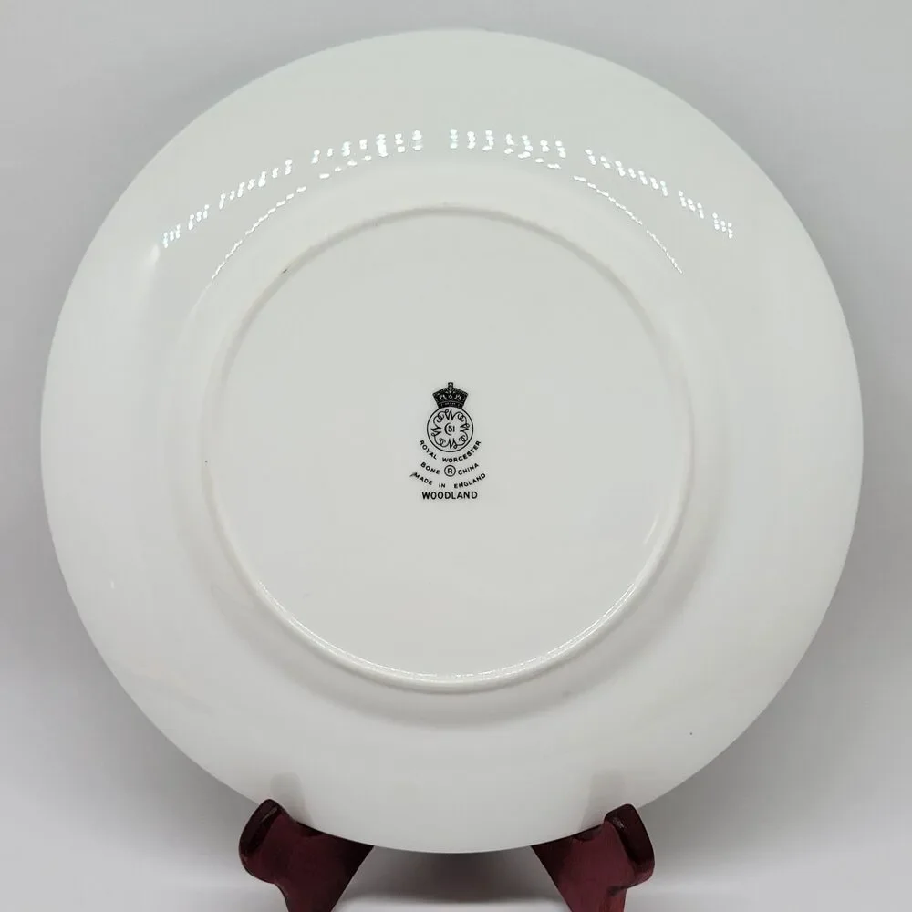 Royal Worcester Woodland Blue Rim Floral Center 10